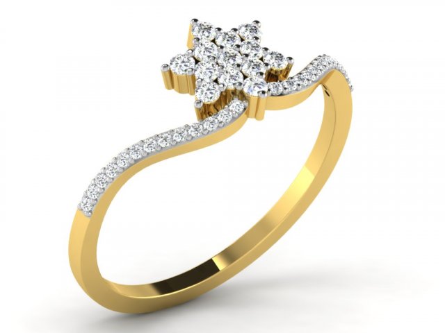 diamond ring for ladies 3D Baskı Modeli .c4d .max .obj .3ds .fbx .stl .blend 