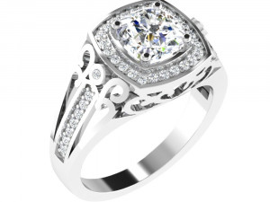 diamond ring for ladies Model Cetak 3D