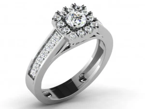 pierścionek z brylantem dla pań Model do druku 3D