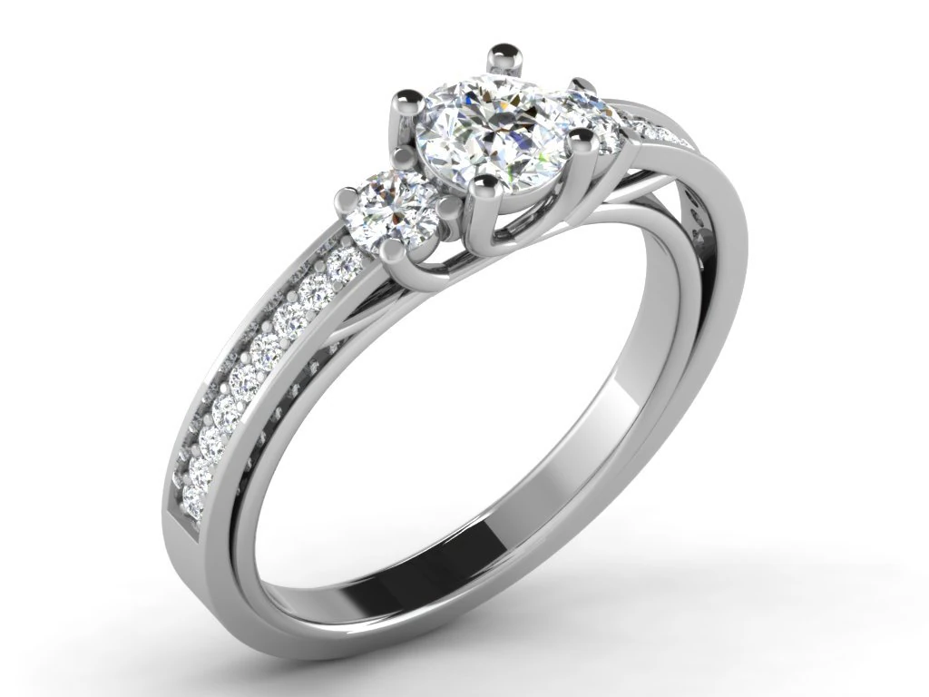 diamond ring for ladies 3D Print Model .c4d .max .obj .3ds .fbx .stl .blend 