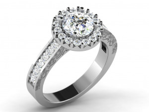 diamond ring for ladies Model Cetak 3D