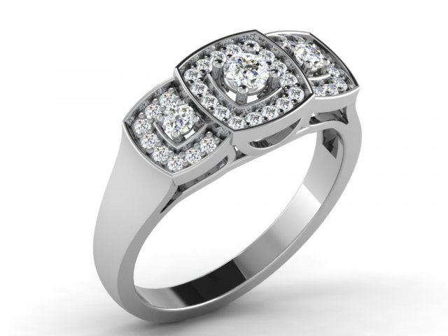 diamond ring for ladies 3D Baskı Modeli .c4d .max .obj .3ds .fbx .stl .blend 
