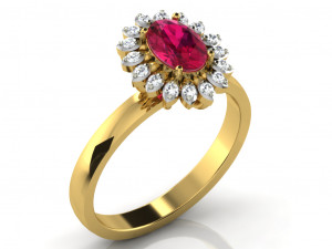 diamond ring for ladies Model Cetak 3D