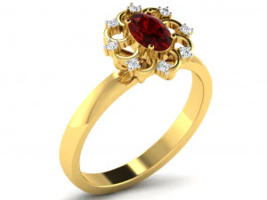 bayanlar i&ccedil;in pırlanta y&uuml;z&uuml;k 3D Baskı Modeli