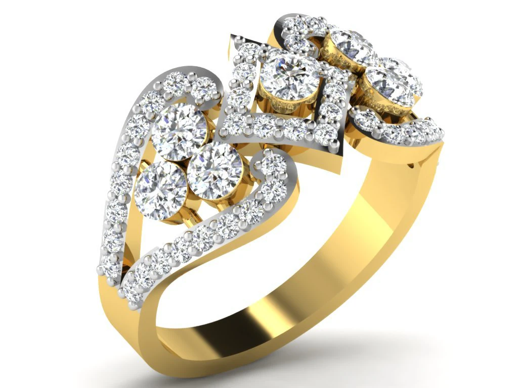 diamond ring for ladies 3D Print Model .c4d .max .obj .3ds .fbx .stl .blend 