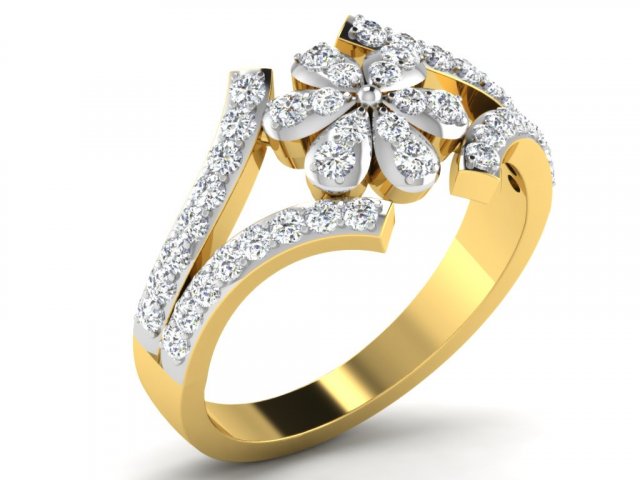 diamond ring for ladies 3D Baskı Modeli .c4d .max .obj .3ds .fbx .stl .blend 