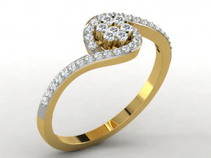 anillo de diamantes para damas Modelo de impresión 3D
