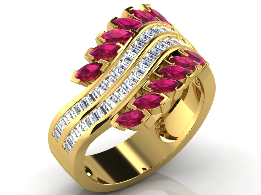 diamond ring for ladies 3D Print Model .c4d .max .obj .3ds .fbx .stl .blend