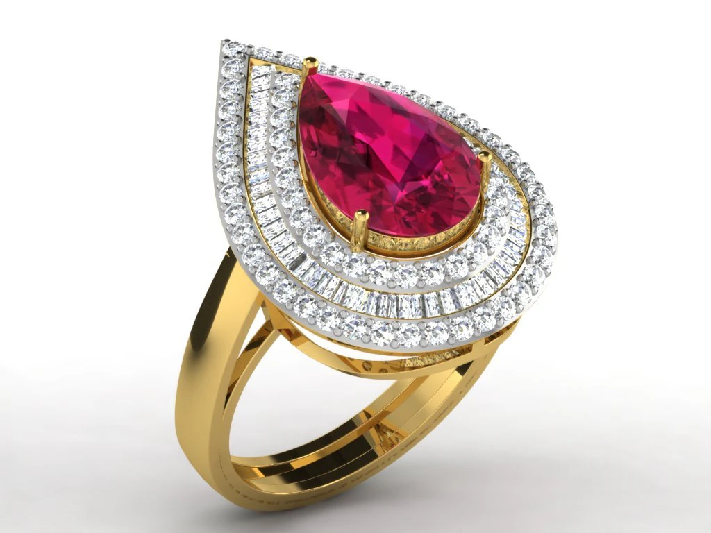 diamond ring for ladies 3D Print Model .c4d .max .obj .3ds .fbx .stl .blend 