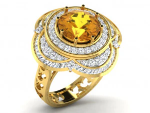 anillo de diamantes para damas Modelo de impresión 3D