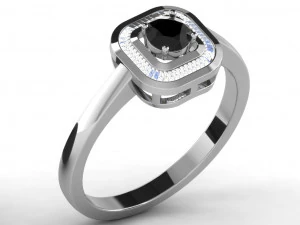 Diamantring für Damen 3D Druckmodell