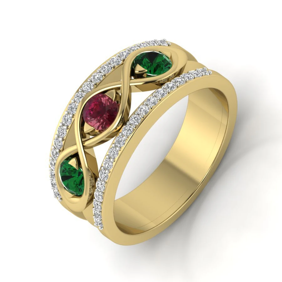 diamond ring for ladies 3D Print Model .c4d .max .obj .3ds .fbx .stl .blend 