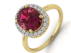 anillo de diamantes para damas Modelo de impresión 3D