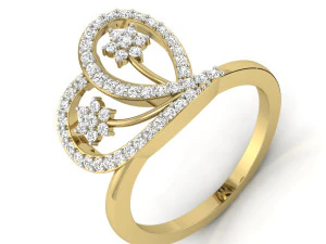 Diamantring für Damen 3D Druckmodell