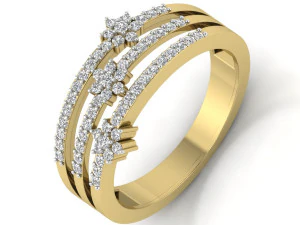 レディース用ダイヤモンドリング 3Dプリントモデル