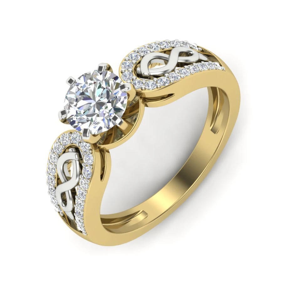 diamond ring for ladies 3D Print Model .c4d .max .obj .3ds .fbx .stl .blend 