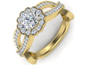 bayanlar i&ccedil;in pırlanta y&uuml;z&uuml;k 3D Baskı Modeli