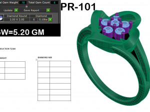 diamond ring for ladies Modello di stampa 3D