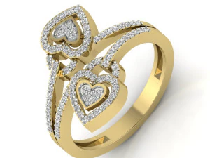 anello con diamanti per donna Modello di stampa 3D