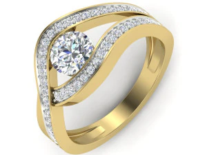 bayanlar i&ccedil;in pırlanta y&uuml;z&uuml;k 3D Baskı Modeli