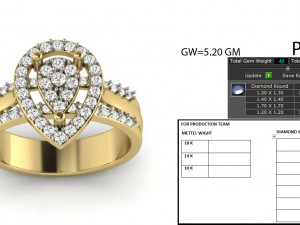 diamond ring for ladies 3D 打印模型