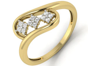 レディース用ダイヤモンドリング 3Dプリントモデル