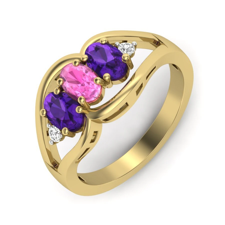 diamond ring for ladies 3D Print Model .c4d .max .obj .3ds .fbx .stl .blend 