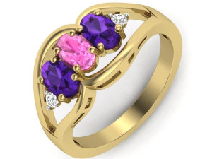 bayanlar i&ccedil;in pırlanta y&uuml;z&uuml;k 3D Baskı Modeli