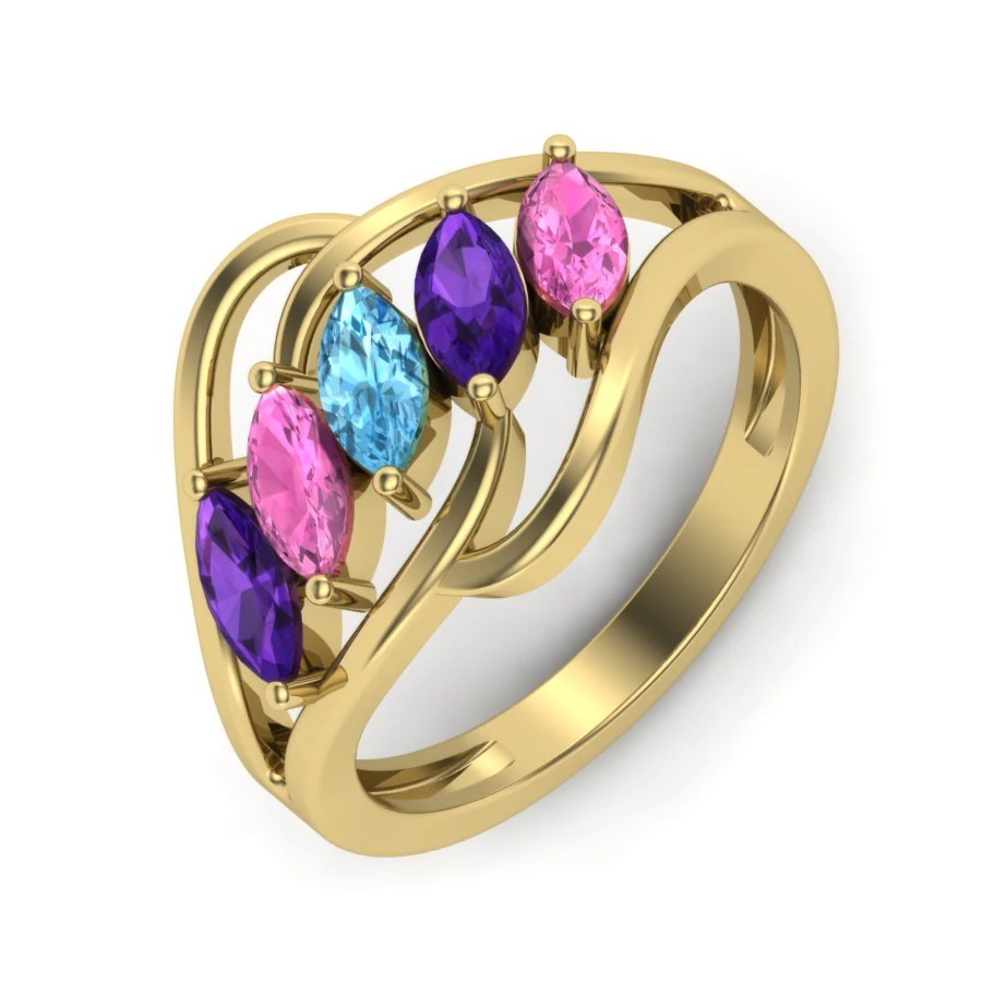 diamond ring for ladies 3D Print Model .c4d .max .obj .3ds .fbx .stl .blend