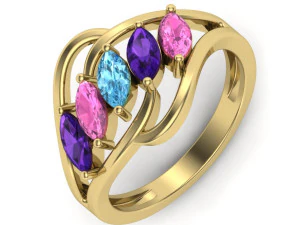 bayanlar i&ccedil;in pırlanta y&uuml;z&uuml;k 3D Baskı Modeli