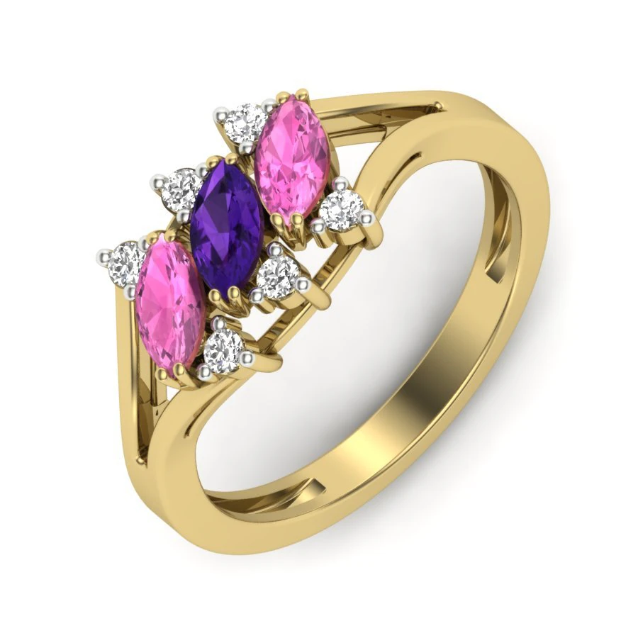 diamond ring for ladies 3D Print Model .c4d .max .obj .3ds .fbx .stl .blend 