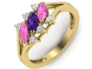 レディース用ダイヤモンドリング 3Dプリントモデル