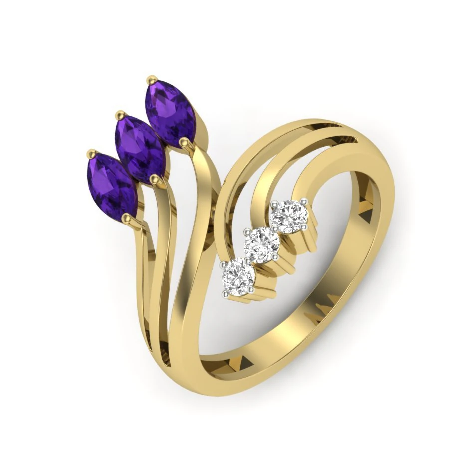diamond ring for ladies 3D Print Model .c4d .max .obj .3ds .fbx .stl .blend