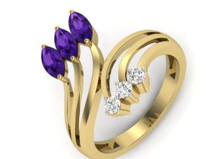 bayanlar i&ccedil;in pırlanta y&uuml;z&uuml;k 3D Baskı Modeli