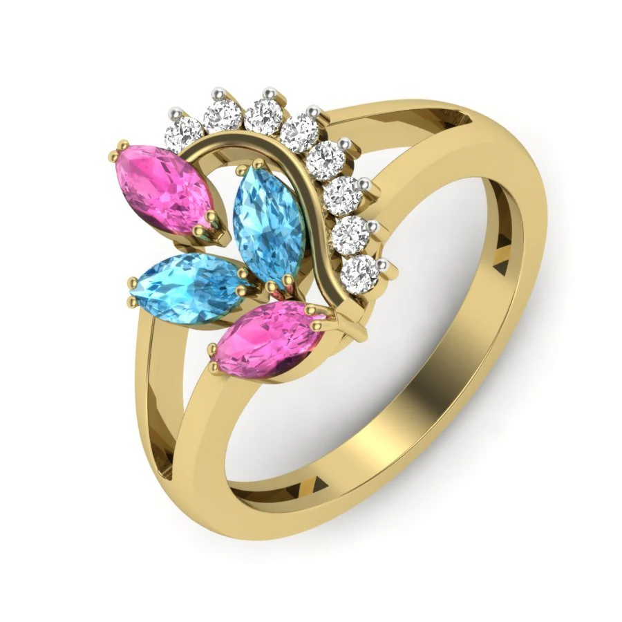 diamond ring for ladies 3D Print Model .c4d .max .obj .3ds .fbx .stl .blend 
