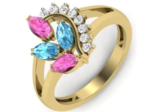 bayanlar i&ccedil;in pırlanta y&uuml;z&uuml;k 3D Baskı Modeli