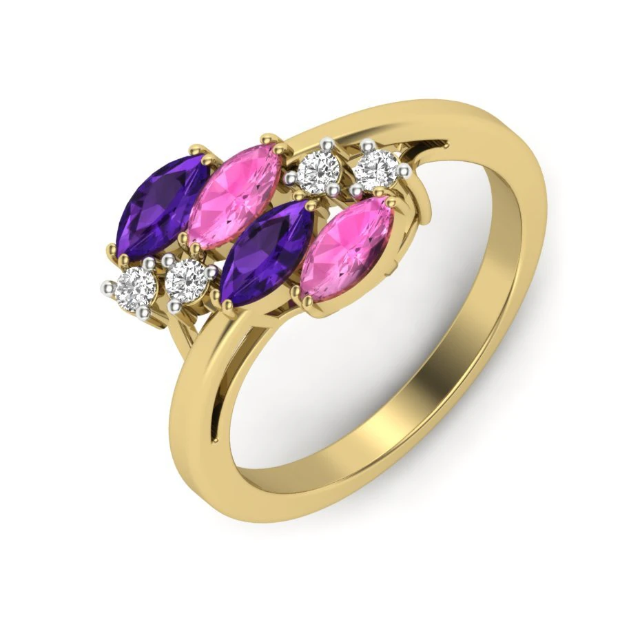 diamond ring for ladies 3D Print Model .c4d .max .obj .3ds .fbx .stl .blend 