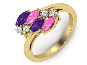 bayanlar i&ccedil;in pırlanta y&uuml;z&uuml;k 3D Baskı Modeli