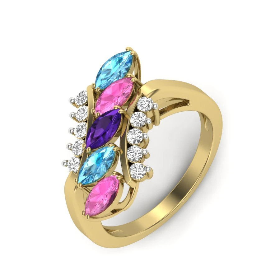 diamond ring for ladies 3D Print Model .c4d .max .obj .3ds .fbx .stl .blend 