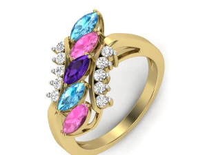 bayanlar i&ccedil;in pırlanta y&uuml;z&uuml;k 3D Baskı Modeli