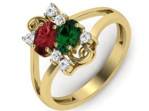 bayanlar i&ccedil;in pırlanta y&uuml;z&uuml;k 3D Baskı Modeli