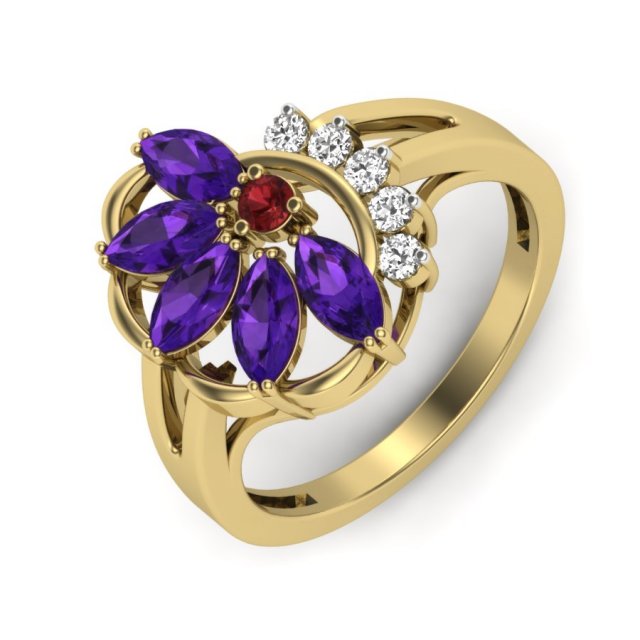 diamond ring for ladies 3D 프린트 모델 .c4d .max .obj .3ds .fbx .stl .blend 