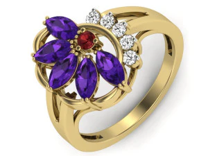 bayanlar i&ccedil;in pırlanta y&uuml;z&uuml;k 3D Baskı Modeli