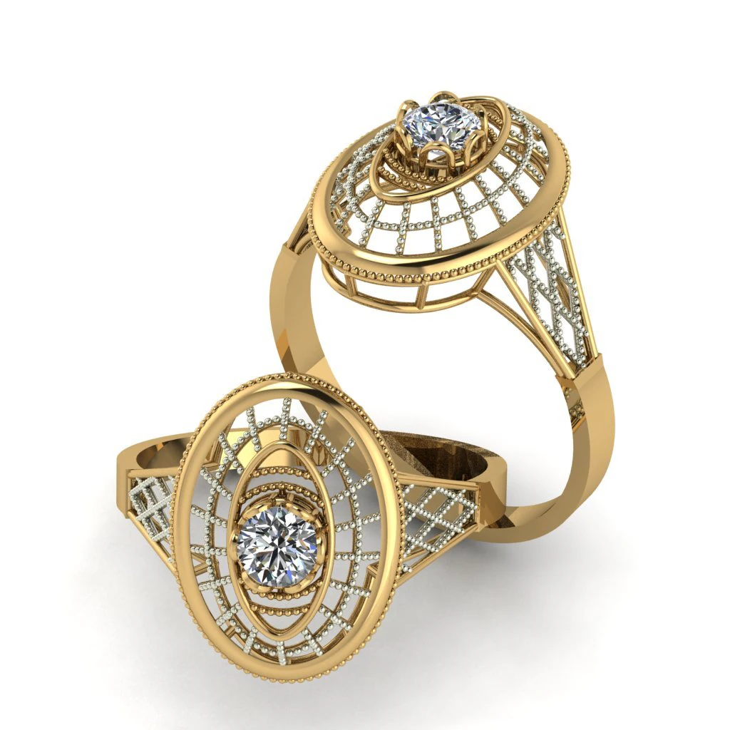 single stone ring for ladies 3D Print Model .c4d .max .obj .3ds .fbx .stl .blend 
