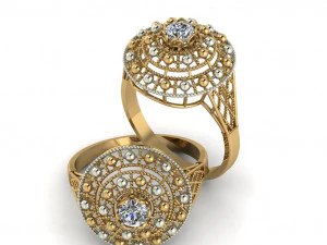 bayanlara &ouml;zel tek taş y&uuml;z&uuml;k 3D Baskı Modeli