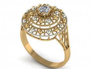single stone ring for ladies Model Cetak 3D