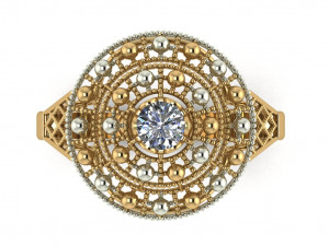 single stone ring for ladies Model Cetak 3D