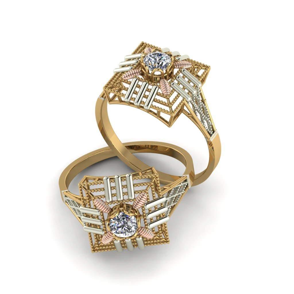 single stone ring for ladies 3D Print Model .c4d .max .obj .3ds .fbx .stl .blend
