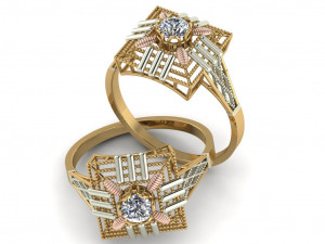 single stone ring for ladies 3D प्रिंट मॉडल