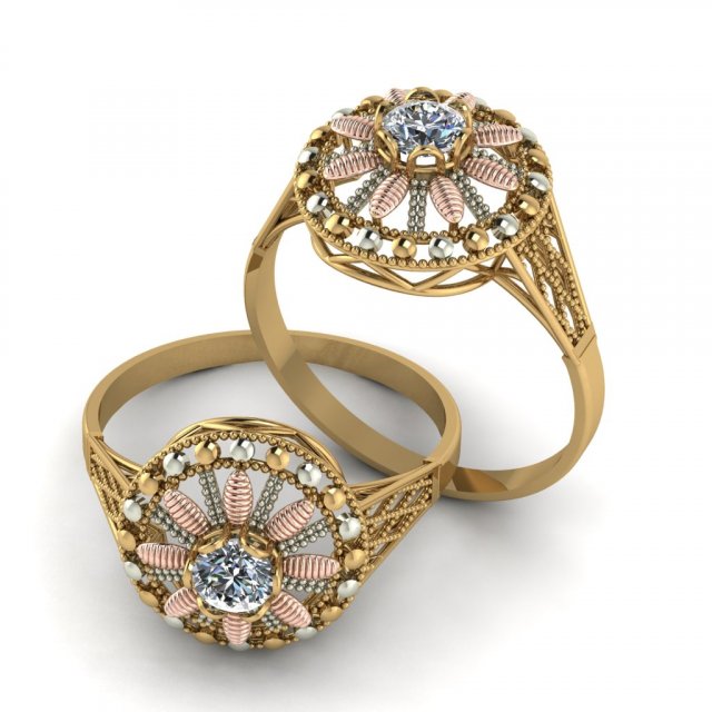 single stone ring for ladies 3D 打印模型 .c4d .max .obj .3ds .fbx .stl .blend 